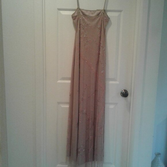 Vintage Y2K BCBG Collection Beige Evening Gown with Beading & Embroidery - Picture 4 of 8